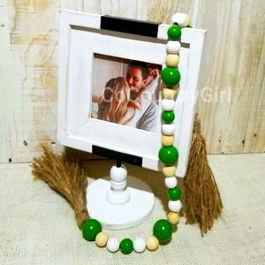 Rustic Farmhouse Handpainted Wood Bead Garland